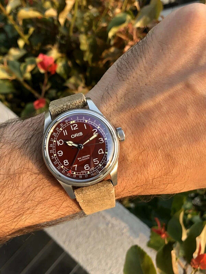 Часы Oris Big Crown Pointer Date 01 754 7741 4068-07 5 20 50 — кожаный, мужские
