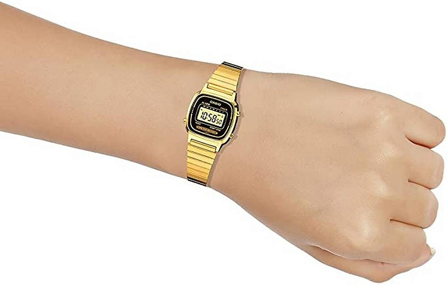 Часы Casio Collection LA670WGA-1DF (LA670WGA-1) — кварцевые, металл сталь