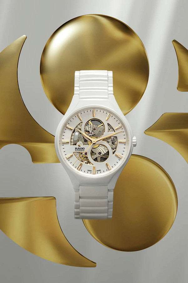 Часы Rado True Round Open Heart R27115012 — высокотехнологичная керамика, мужские