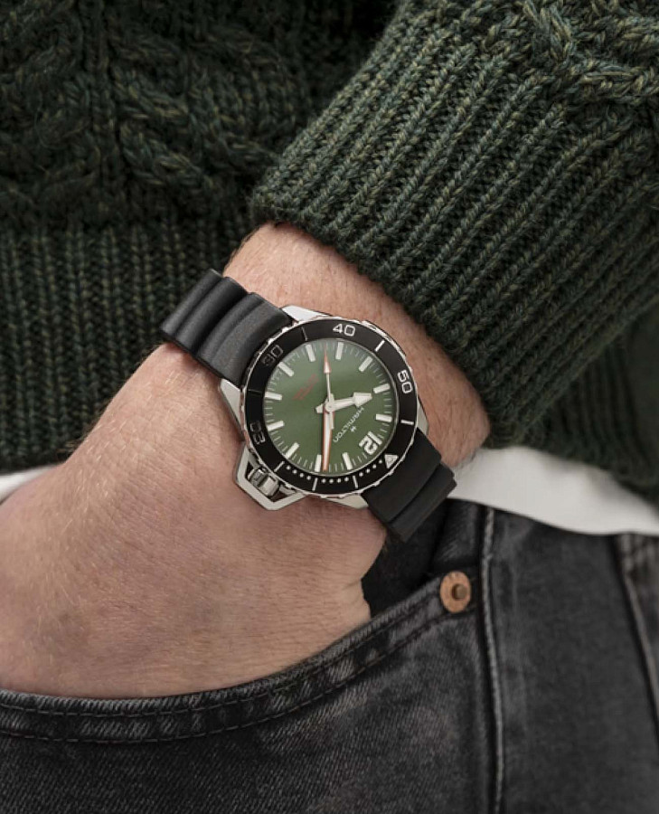 Часы Hamilton Khaki Navy Frogman Auto H77455360 — механические, металл сталь