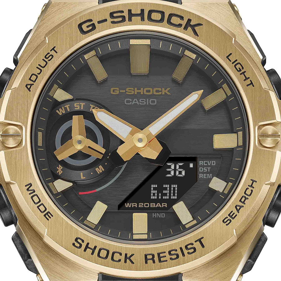 Часы Casio G-Shock GST-B500GD-9A — мужские, сталь с ip покрытием