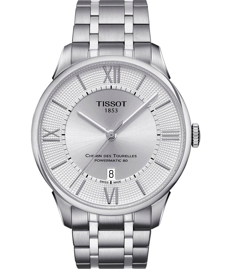 Часы Tissot Chemin des Tourelles Powermatic 80 T099.407.11.038.00 — мужские, серебристый