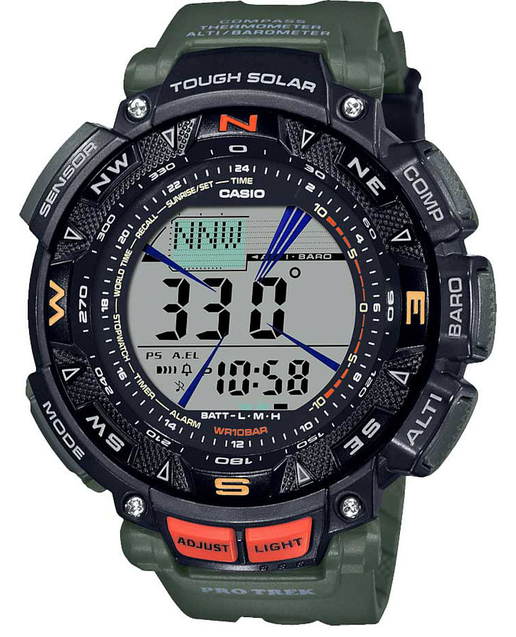 Часы Casio Pro Trek PRG-240-3 — мужские, черный