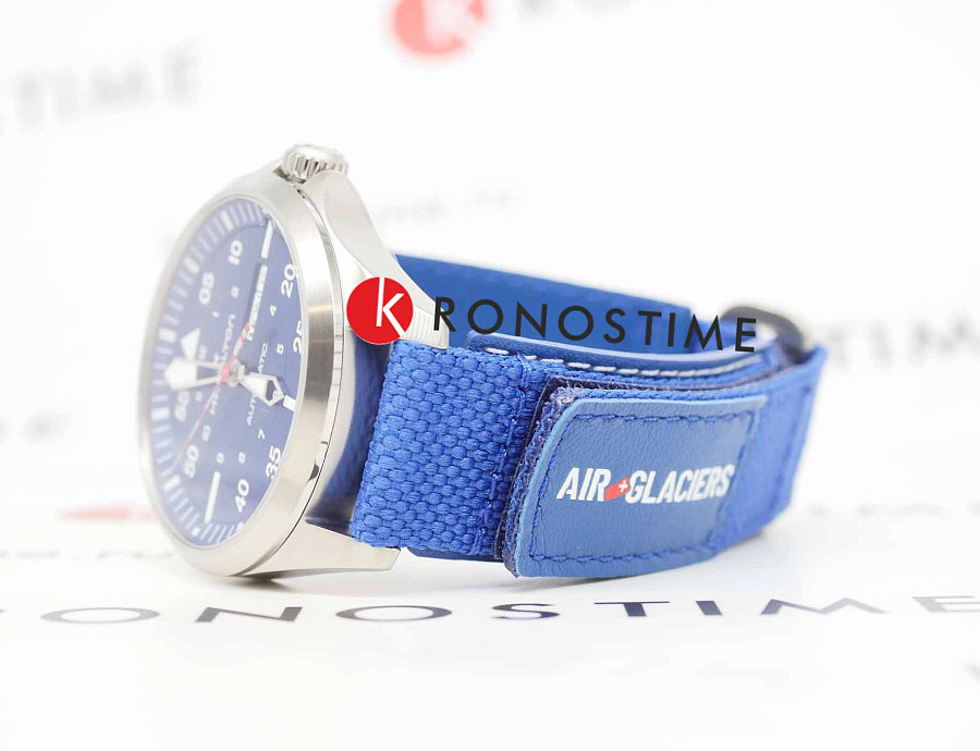 Часы Hamilton Khaki Aviation Day Date Auto - Air - Glaciers Edition H64655941 — мужские, тканевый