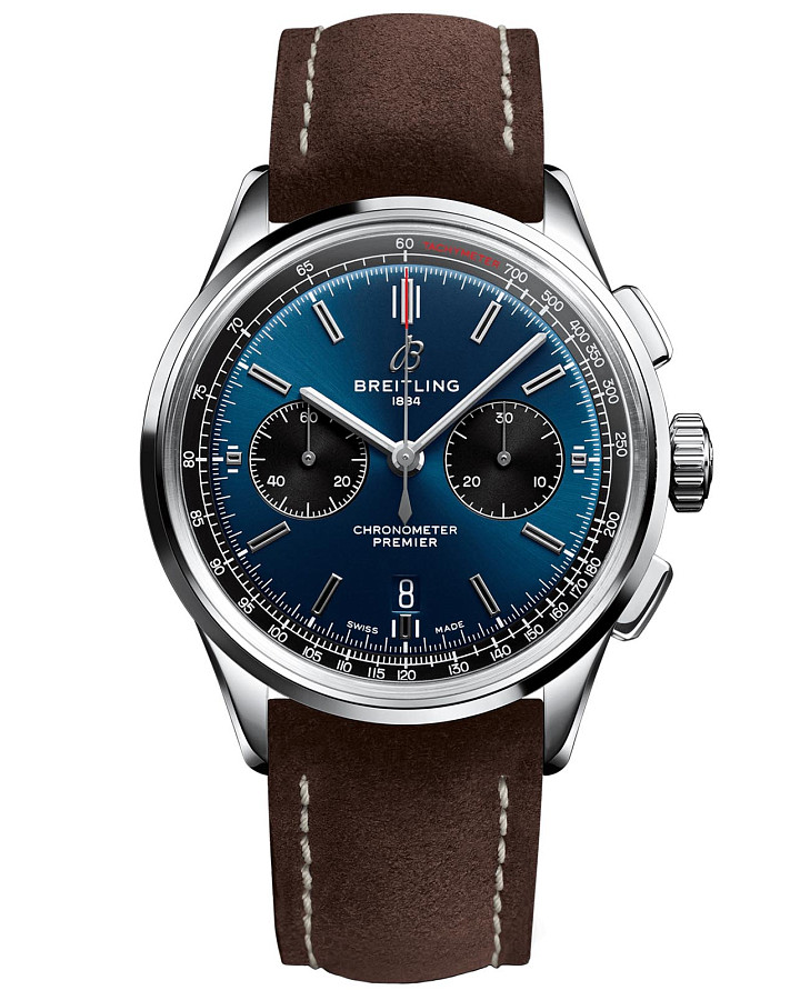 Часы Breitling Premier B01 Chronograph 42 AB0118221C1X1 — мужские, синий