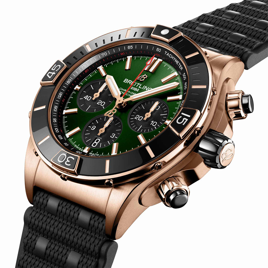 Часы Breitling Super Chronomat B01 44 RB01361A1L1S1 — механические, металл золото