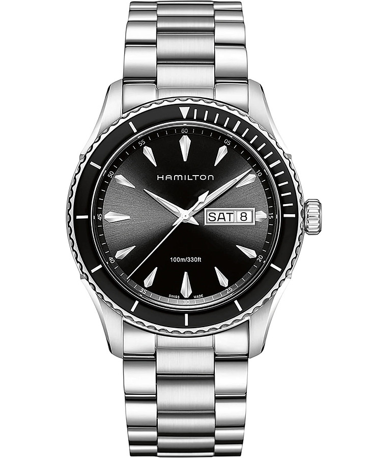 Часы Hamilton Jazzmaster Seaview Day Date Quartz H37511131 — мужские, черный