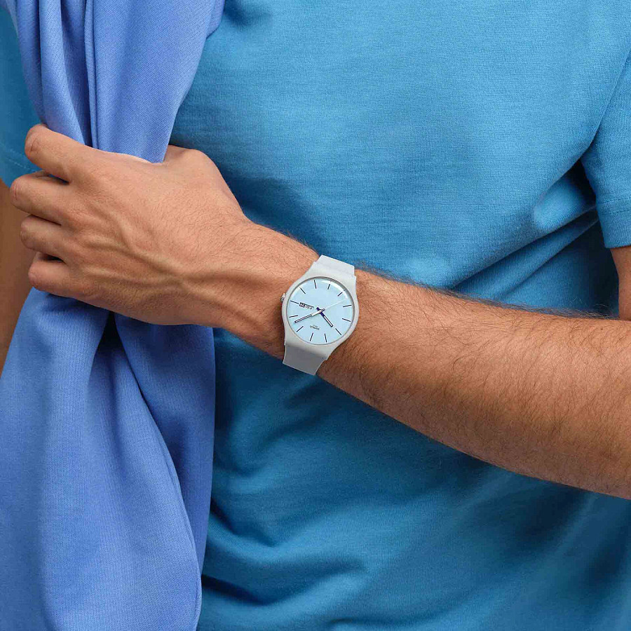 Часы Swatch New Gent Biosourced SO29M702 — женские, белый