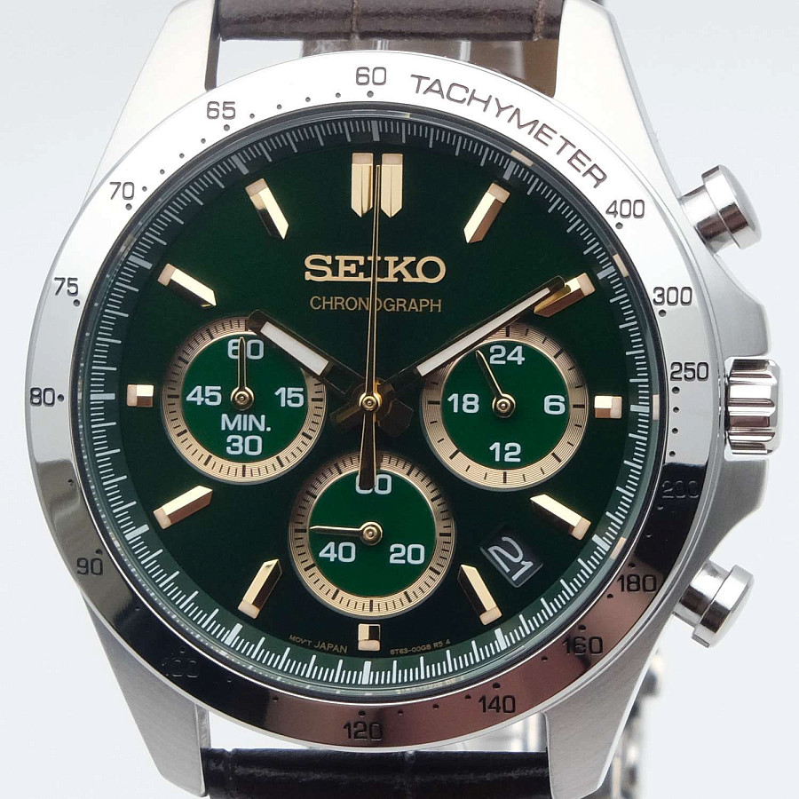 Часы Seiko Spirit Chronograph SBTR017 — мужские, коричневый