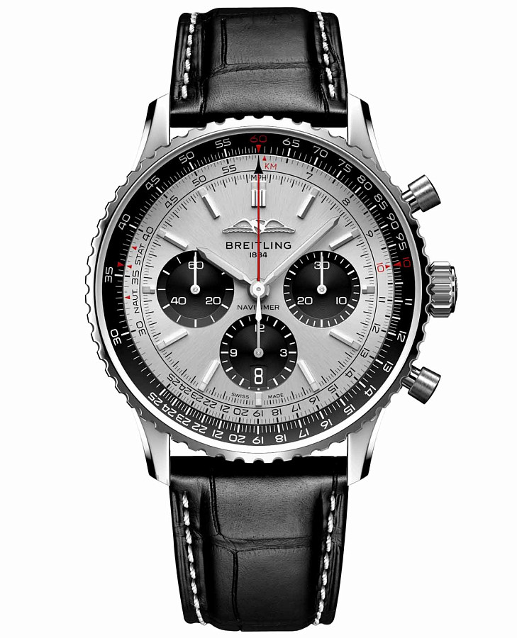 Часы Breitling Navitimer B01 Chronograph 43 AB0138241G1P1 — мужские, серебристый