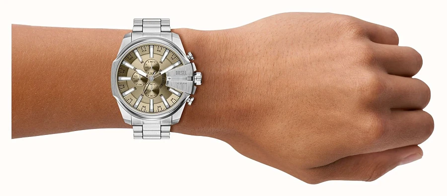 Часы Diesel Mega Chief Slim DZ4702 — мужские, серебристый
