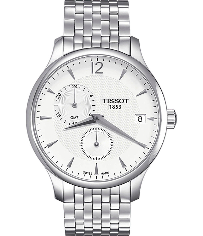 Часы Tissot Tradition GMT T063.639.11.037.00 — мужские, белый