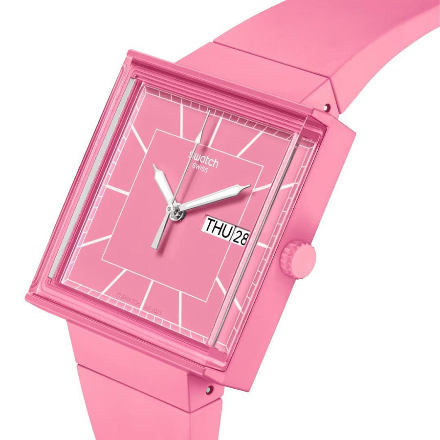 Часы Swatch Square Bioceramic Standard SO34P700 — кварцевые, биокерамика