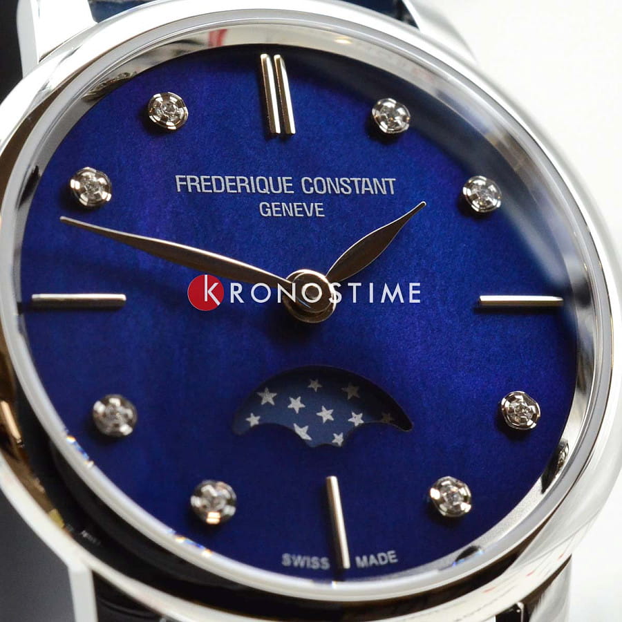 Часы Frederique Constant Slimline Ladies Moonphase FC-206MPND1S6 — женские, кожаный