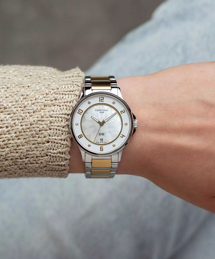 Часы Certina DS-6 Lady C039.251.12.116.00 — женские, двухцветный