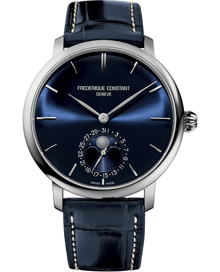 Часы Frederique Constant Slimline Moonphase Manufacture FC-705N4S6 — мужские, синий