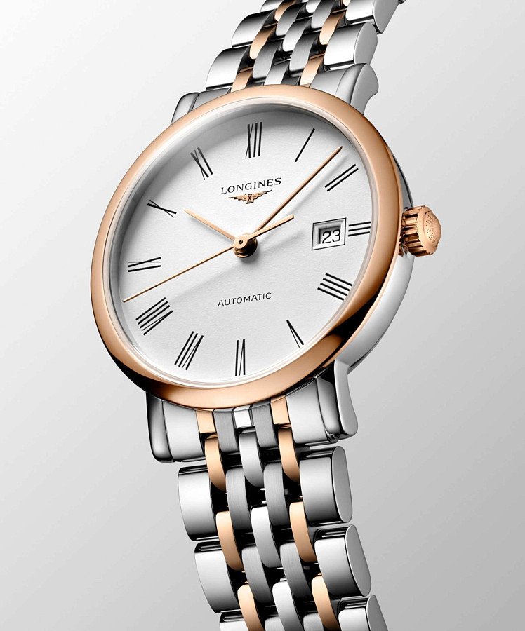 Часы Longines Elegance Elegant Collection 29 mm L4.310.5.18.7 — нержавеющая сталь и 18 каратное розовое золото, женские