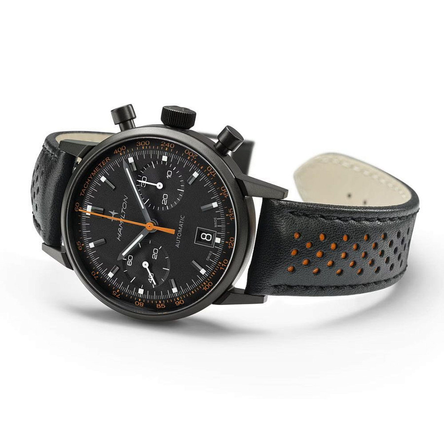Часы Hamilton American Classic Intra-matic Autochrono Full Black H38446732 — сталь, Швейцария