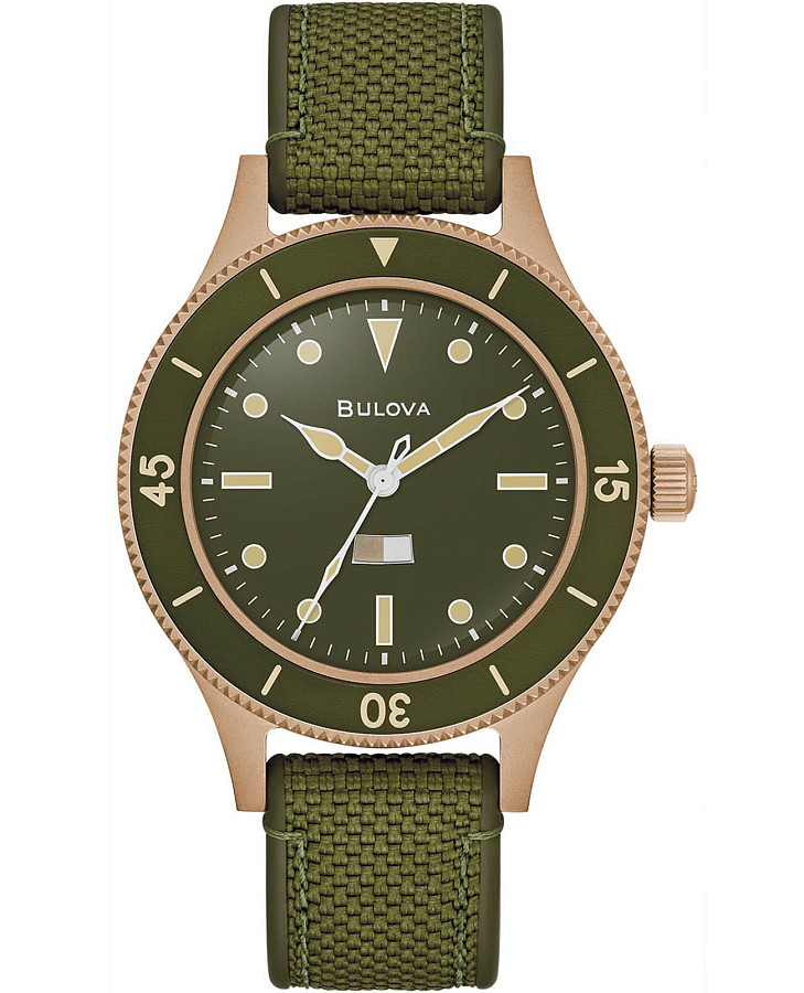 Часы Bulova Mil-Ships 98A324 — мужские, зеленый