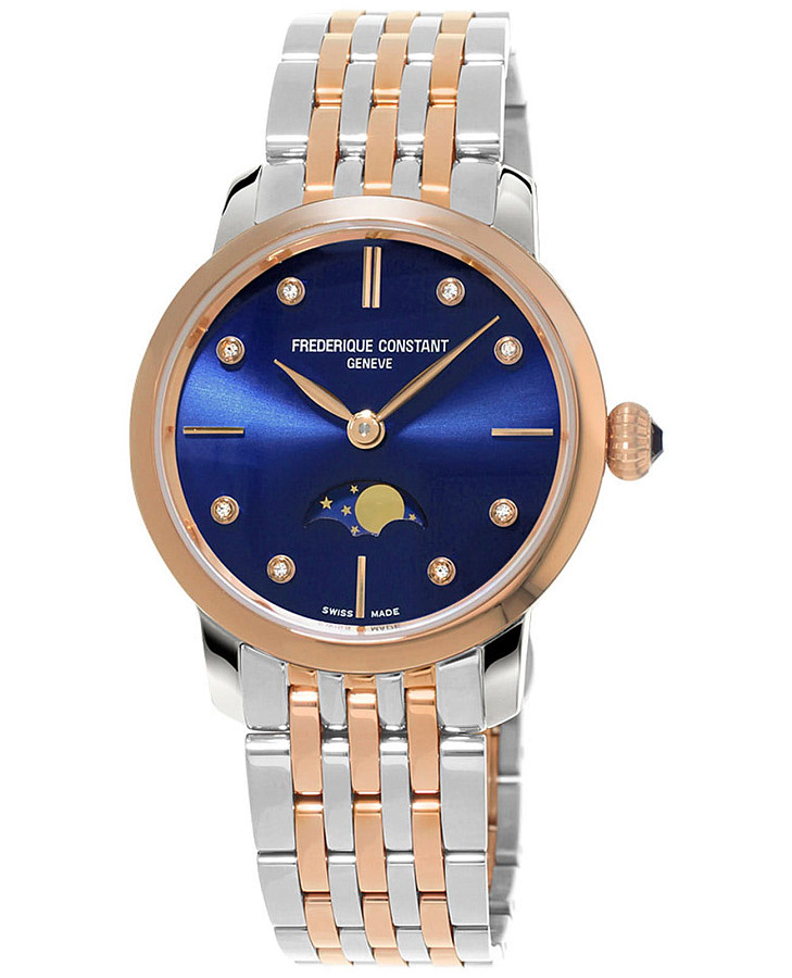 Часы Frederique Constant Slimline Ladies Moonphase FC-206ND1S2B — женские, синий