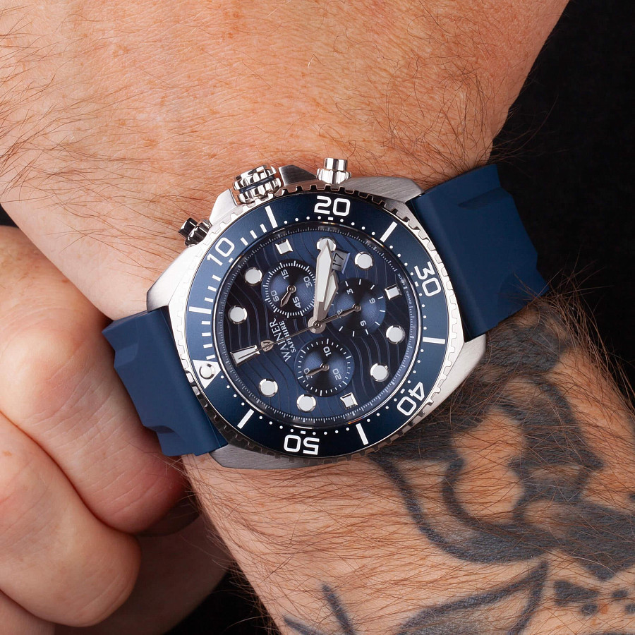 Часы Wainer Diver WA.10310-B — кварцевые, металл сталь
