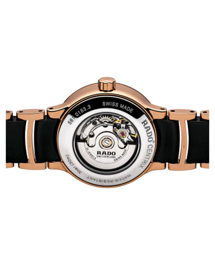 Часы Rado Centrix Diamonds R30183712 — женские, высокотехнологичная керамика + нержавеющая сталь с pvd покрытием