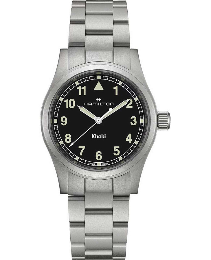 Часы Hamilton Khaki Field Quartz 38mm H69401130 — мужские, черный