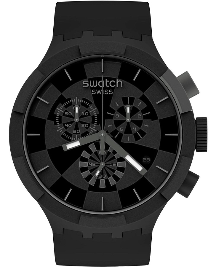 Часы Swatch Big Bold Chrono SB02B400 — мужские, черный