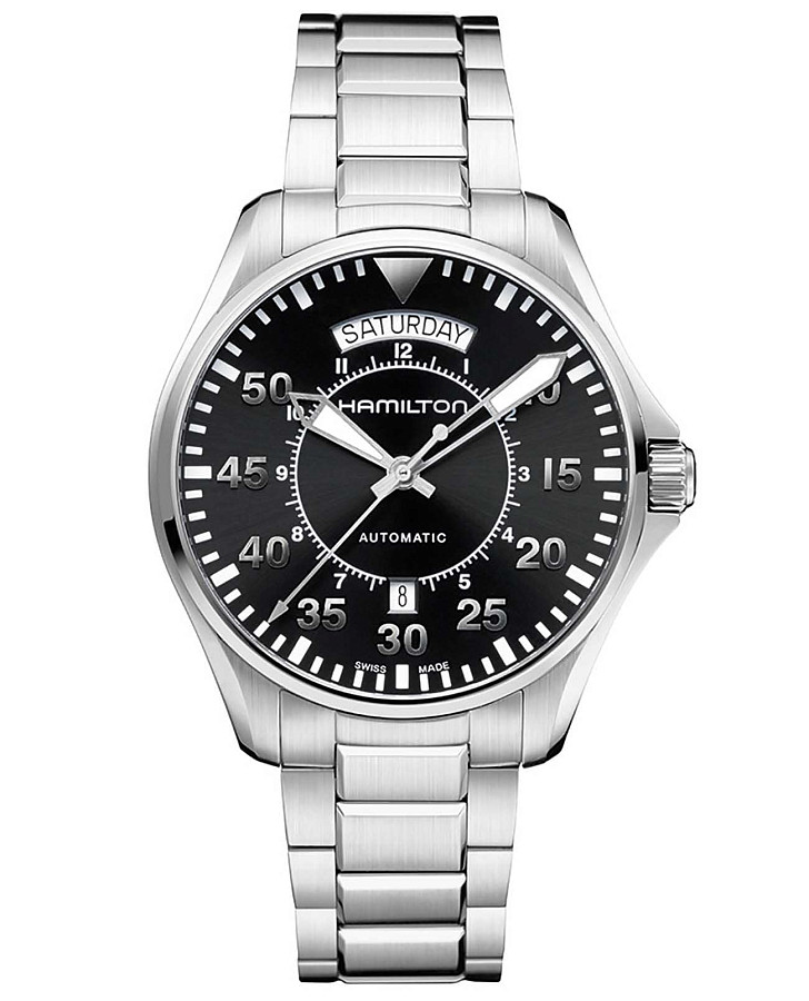 Часы Hamilton Khaki Aviation Pilot Day Date Auto H64615135 — мужские, черный