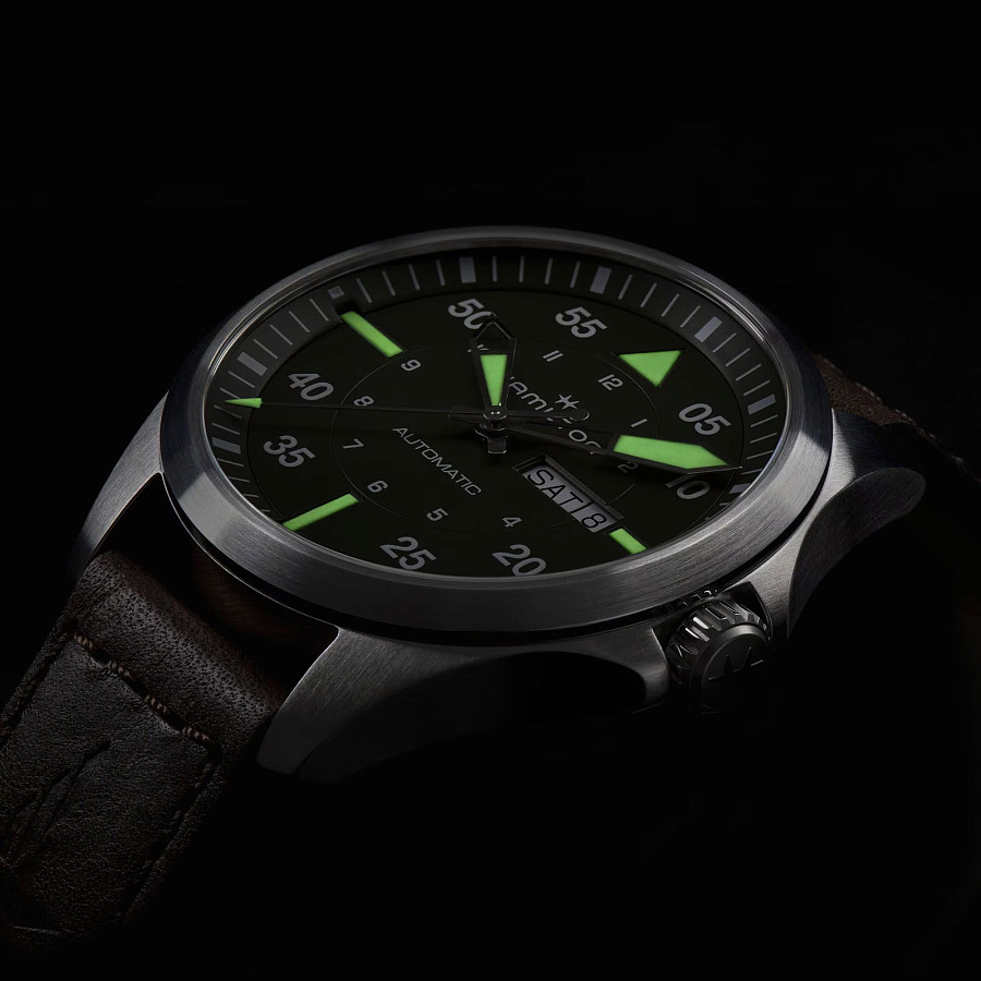 Часы Hamilton Khaki Aviation Pilot Day Date Auto H64635560 — механические, Швейцария, мужские