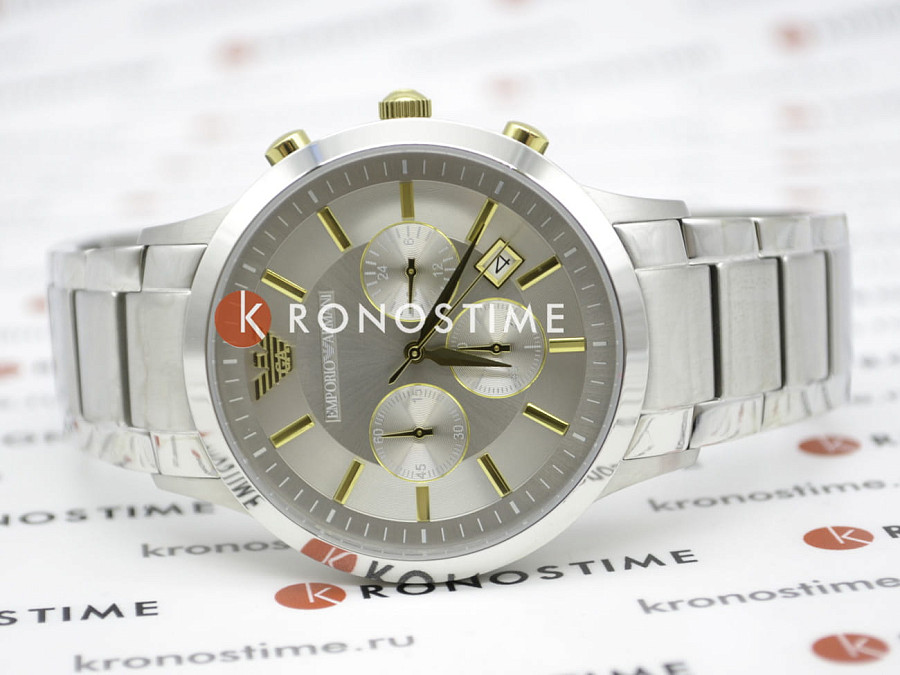Часы Emporio Armani Renato AR11047 — кварцевые, металл сталь