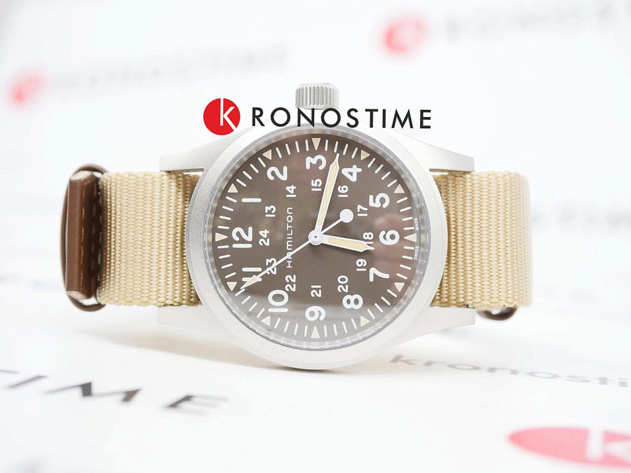 Часы Hamilton Khaki Field Mechanical H69439901 — механические, сталь металл