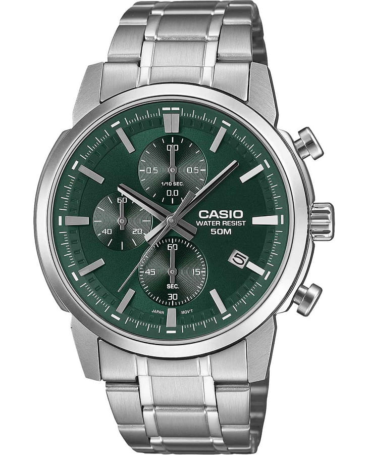Часы Casio Collection Standard MTP-E510D-3A — мужские, зеленый