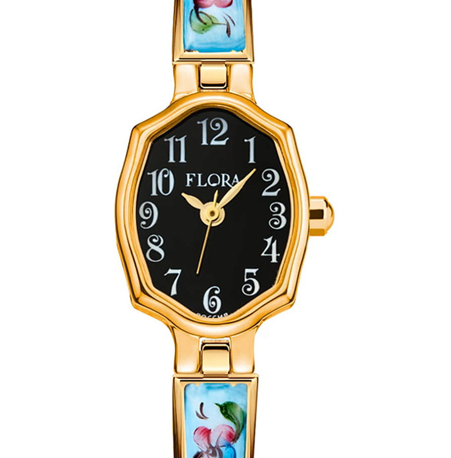 Часы УЧЗ Flora 1240F-6 — кварцевые, латунь