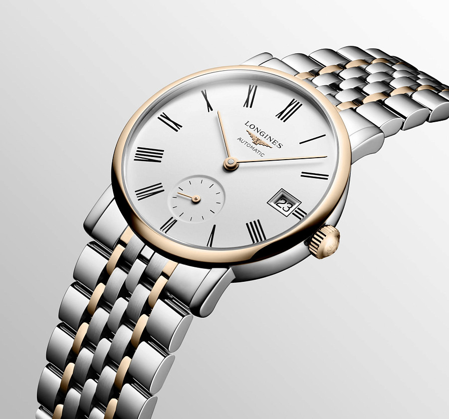 Часы Longines Elegant Collection L4.312.5.11.7 — нержавеющая сталь и 18 каратное розовое золото, женские