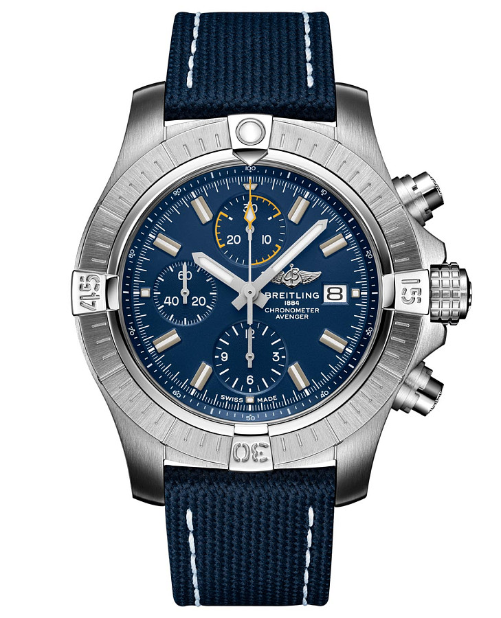 Часы Breitling Avenger Chronograph 45 A13317101C1X1 — мужские, синий