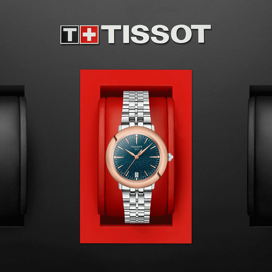 Часы Tissot T-Gold Glendora T929.210.41.046.00 — синий, золото сталь металл