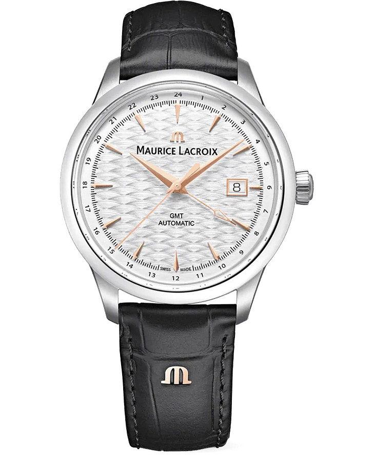 Часы Maurice Lacroix 1975 Automatic Vagues Du Jura GMT 756048-SS001-130-2 — мужские, белый