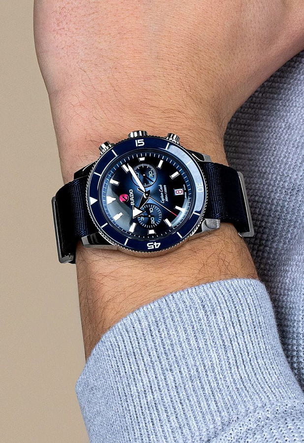 Часы Rado Captain Cook Automatic Chronograph R32145208 — мужские, серебристый