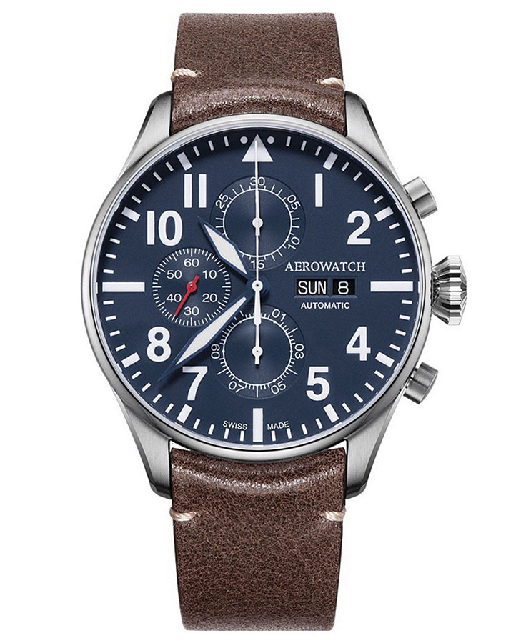 Часы Aerowatch Les Grandes Classiques Pilot 61989 AA05 — мужские, серебристый
