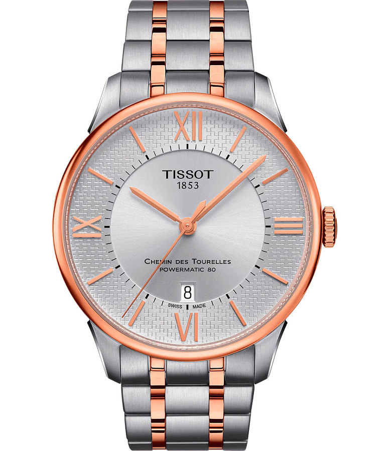 Часы Tissot Chemin des Tourelles Powermatic 80 T099.407.22.038.01 — мужские, серебристый