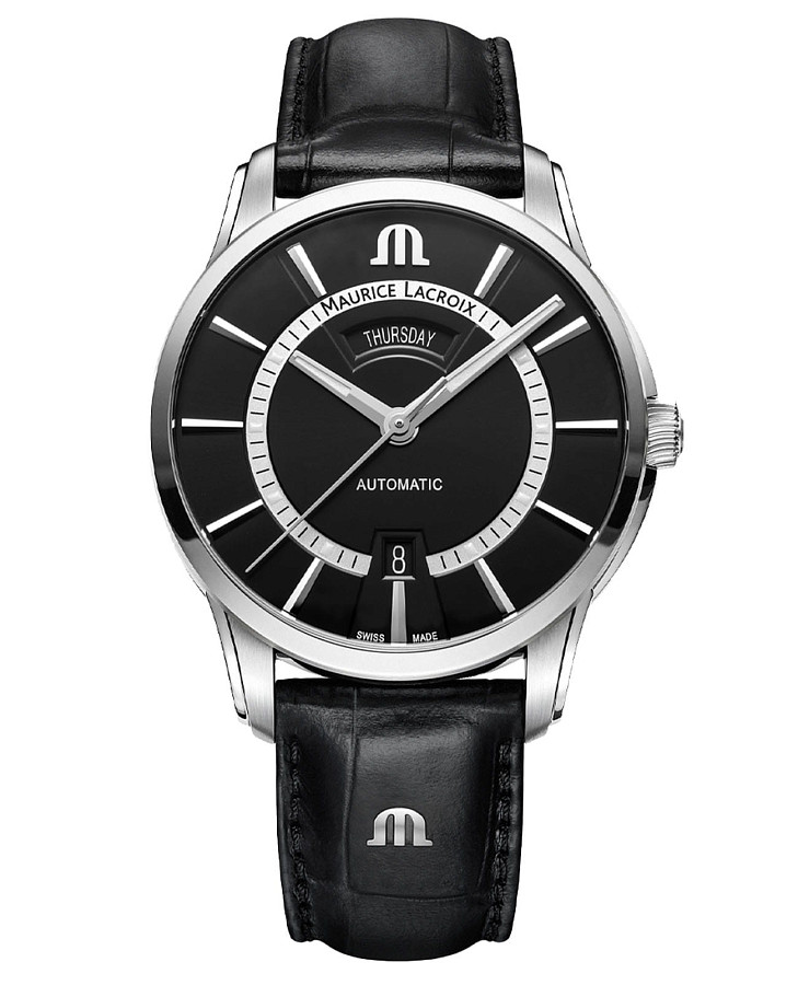 Часы Maurice Lacroix Pontos Day Date PT6358-SS001-332-2 — мужские, черный