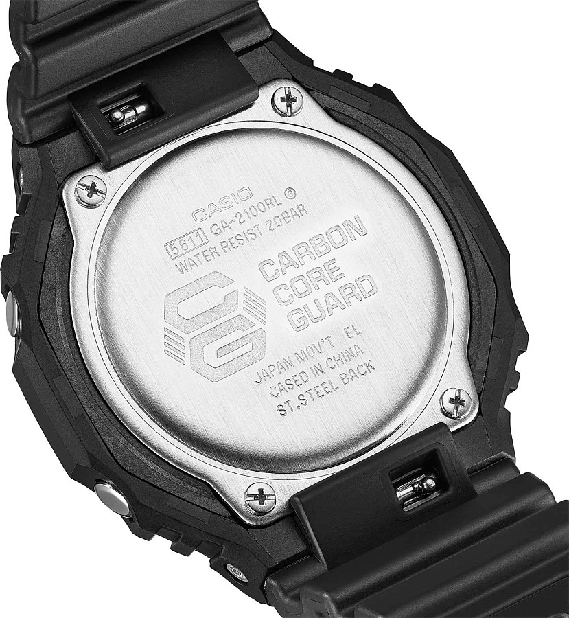 Часы Casio G-Shock GA-2100RL-1A — мужские, пластик