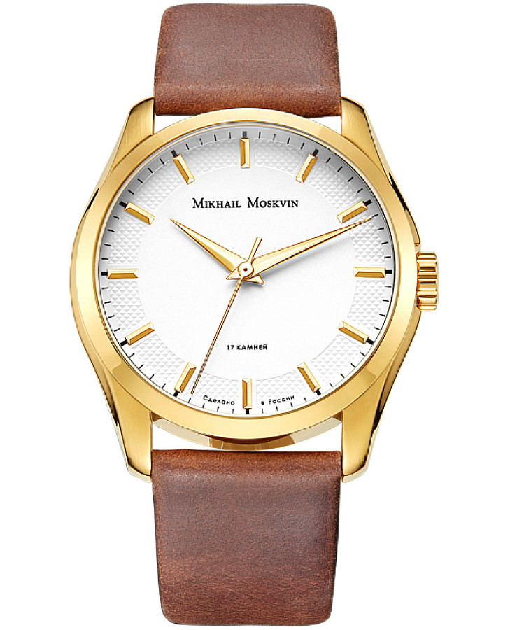 Часы Михаил Москвин Classic 1293B2L4 — мужские, белый