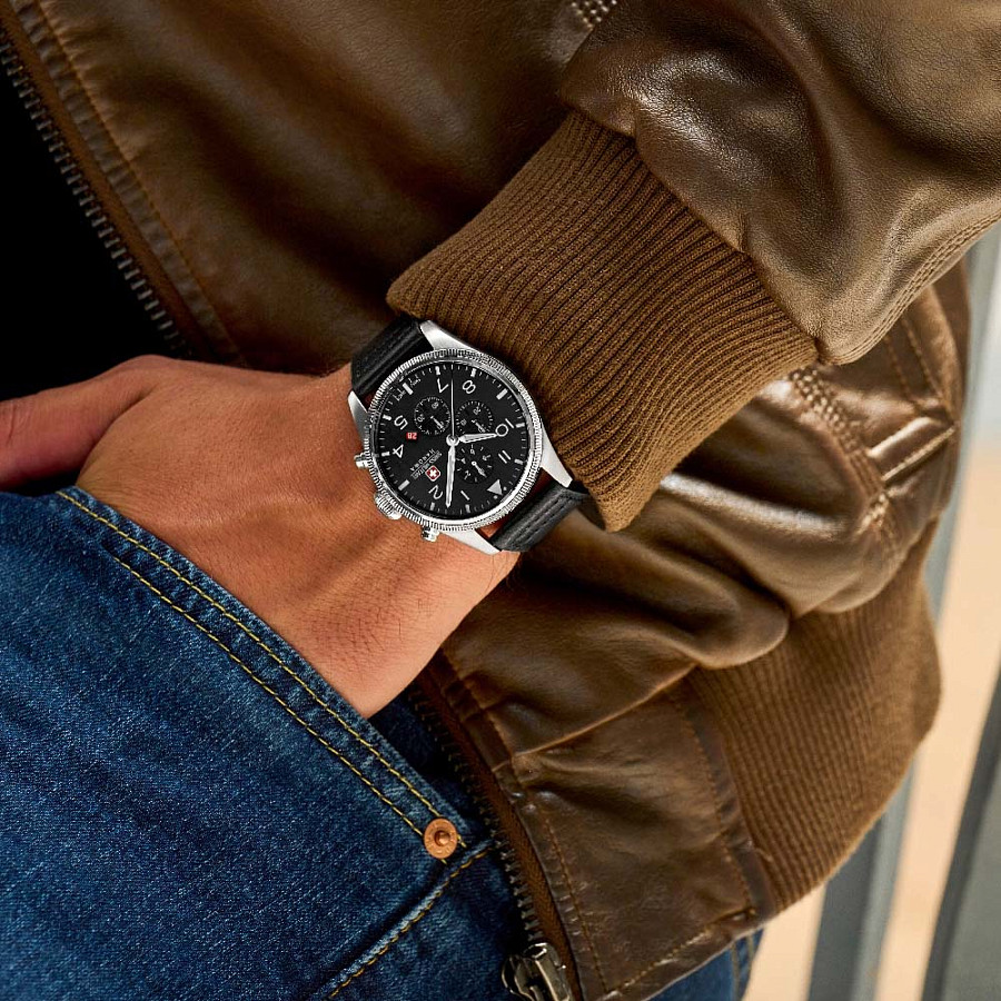 Часы Swiss Military Hanowa Thunderbolt Chrono SMWGC0000401 — кварцевые, сталь металл