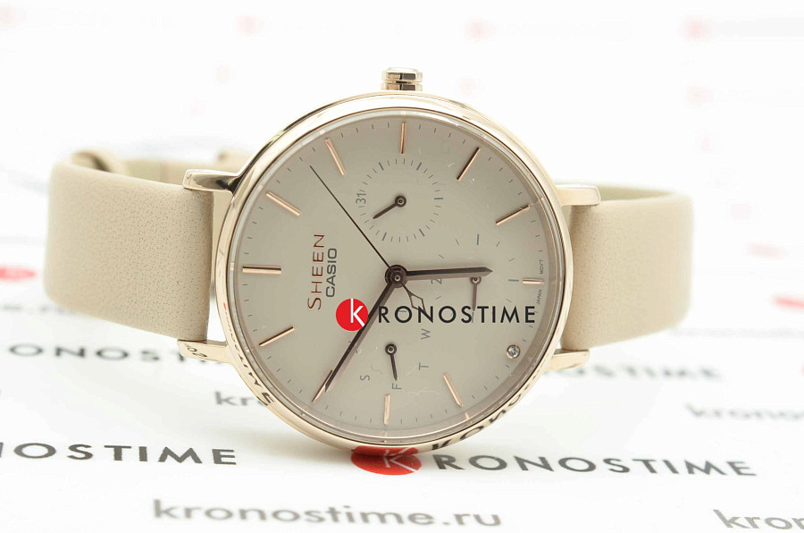 Часы Casio Sheen SHE-4541CGL-4AUDF — женские, кожаный