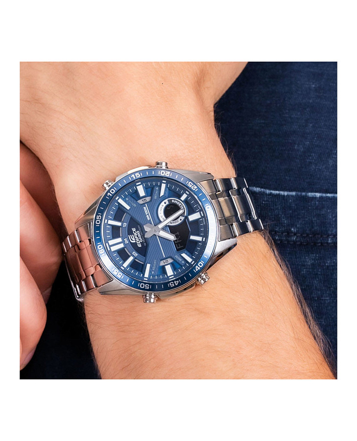 Часы Casio Edifice EFV-C100D-2AVDF (EFV-C100D-2A) — кварцевые, сталь металл