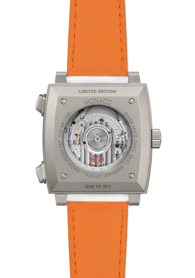 Часы TAG Heuer Monaco Chronograph x Gulf CAW218G.EB0393 — механические, титан