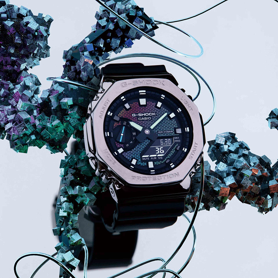 Часы Casio G-Shock GM-2100RW-1A — пластик, мужские