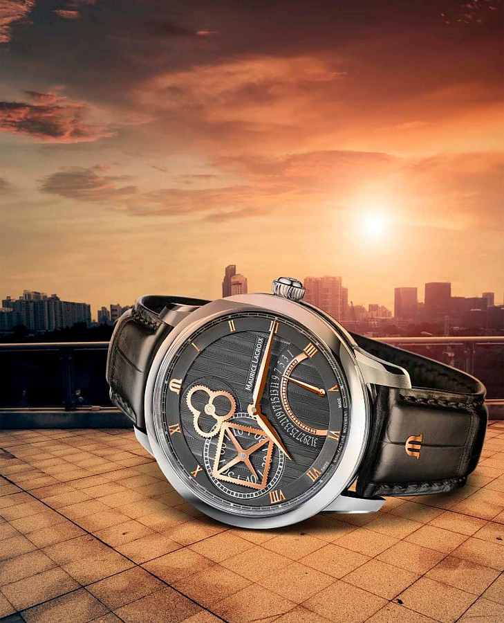 Часы Maurice Lacroix Masterpiece Square Wheel Retrograde MP6058-SS001-310-1 — сталь металл, Швейцария